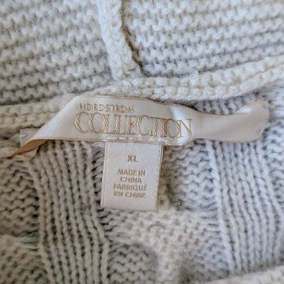 Nordstrom Collection Ivory Cable Knit Cashmere Wool Turtleneck Sweater size XL - Picture 5 of 7